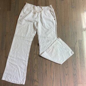 Love Tree Wide Leg Linen Pants White Size Medium NWOT